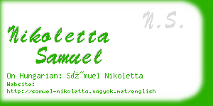 nikoletta samuel business card